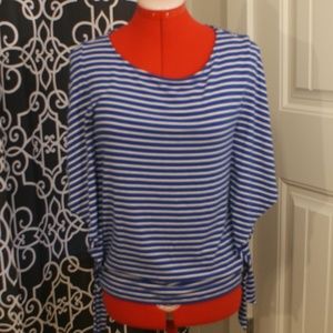 Blue and White Striped Chico's blouse